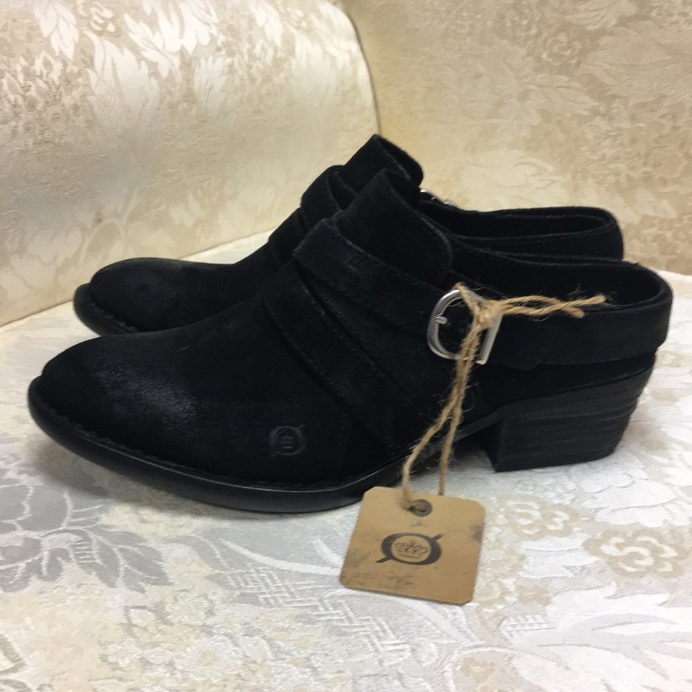 Born mule suede black 7M New